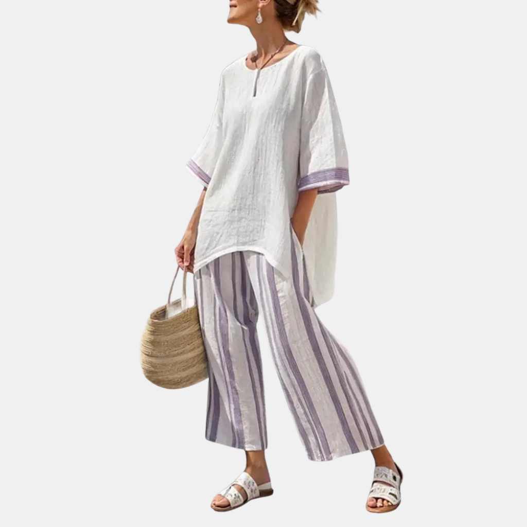 Paloma | Bamboo Linen Stripe Set