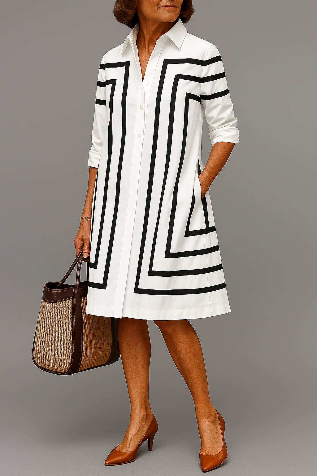 Brigitte | Geometric Midi Dress