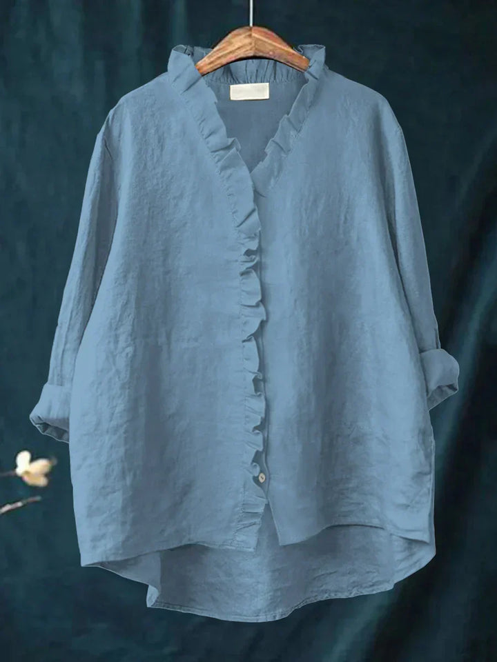 Isla | Relaxed Ruffle Button Shirt