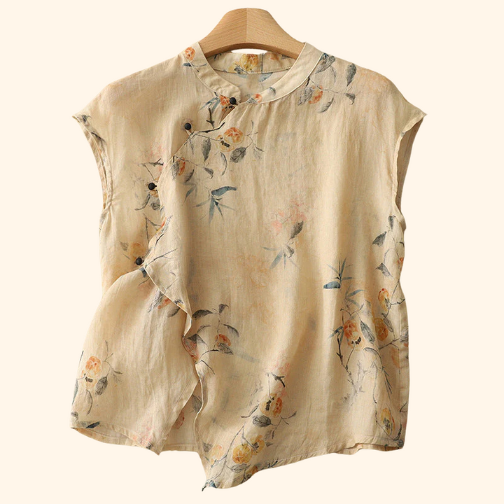 Amanda | Floral Linen Top