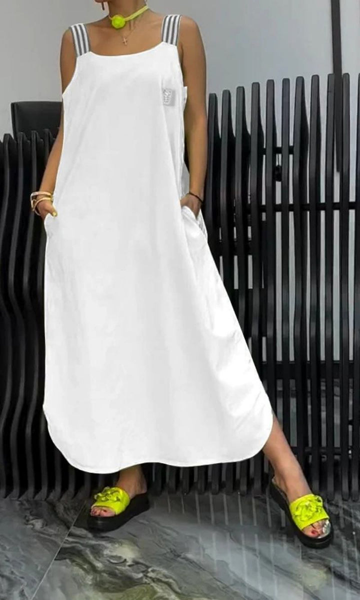 Luna | Cotton-Linen Suspender Dress