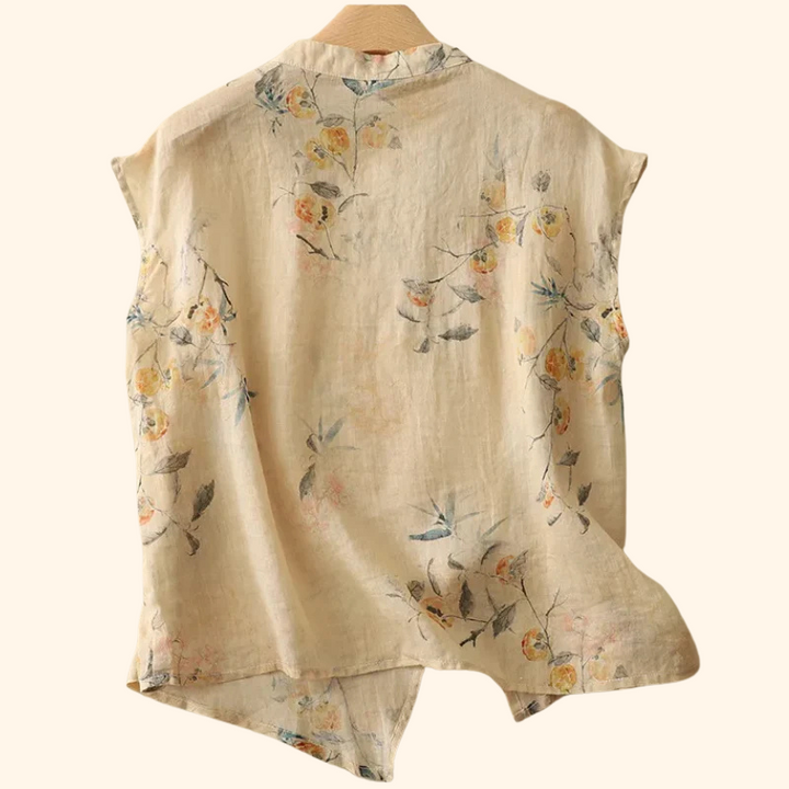 Amanda | Floral Linen Top