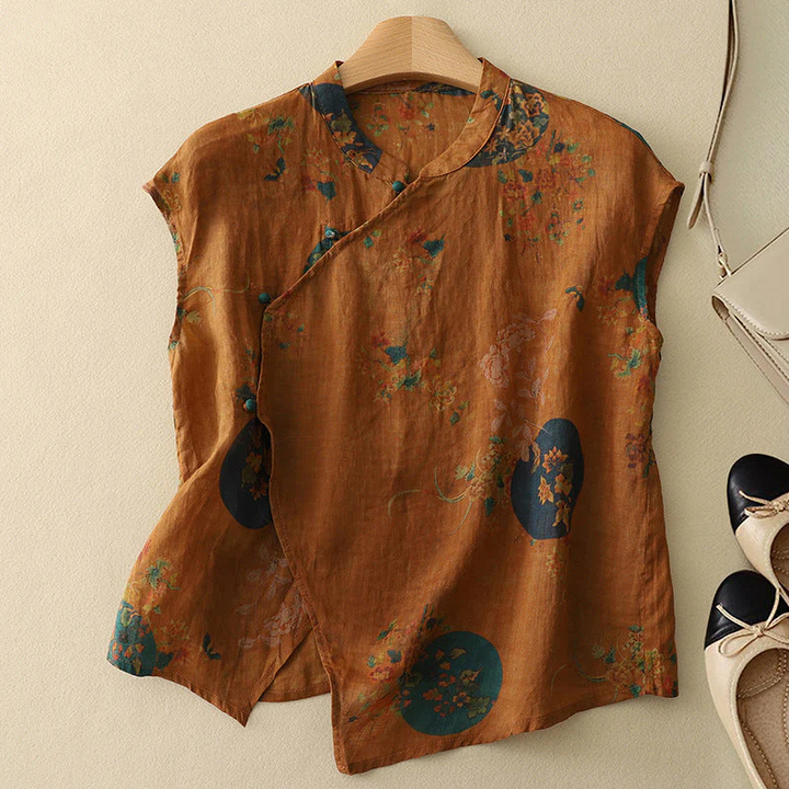 Amanda | Floral Linen Top