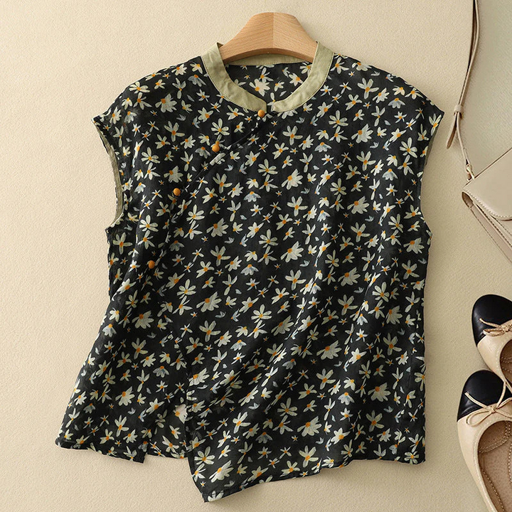 Amanda | Floral Linen Top