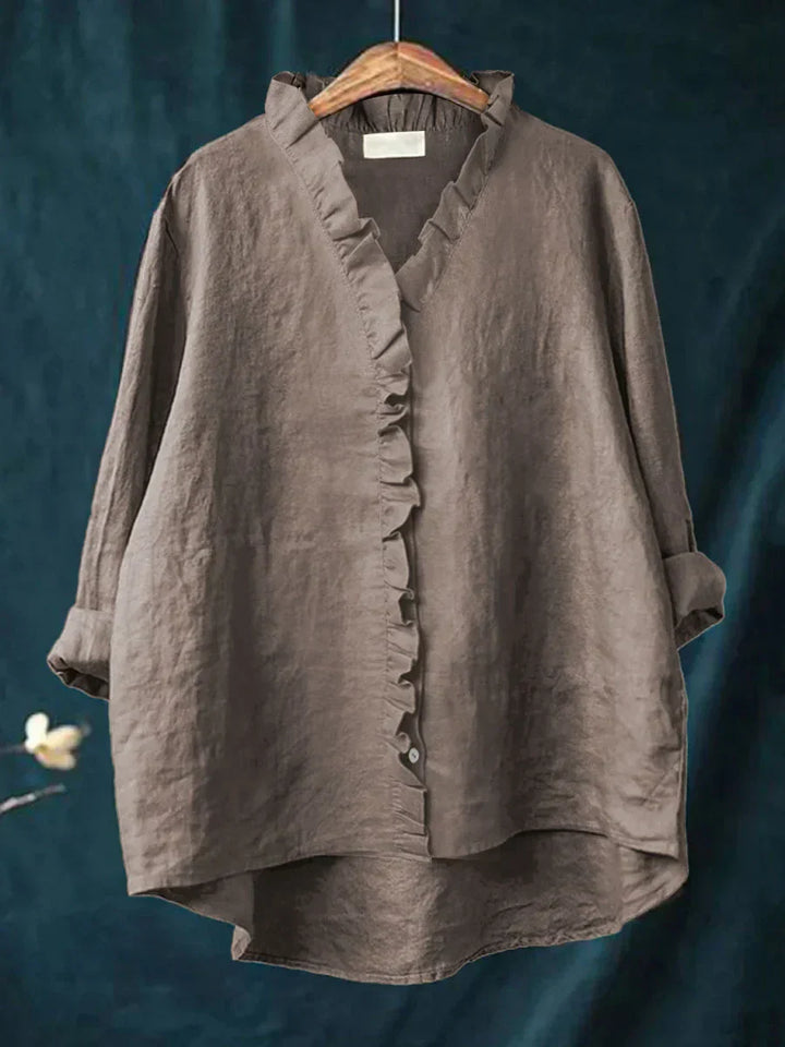Isla | Relaxed Ruffle Button Shirt