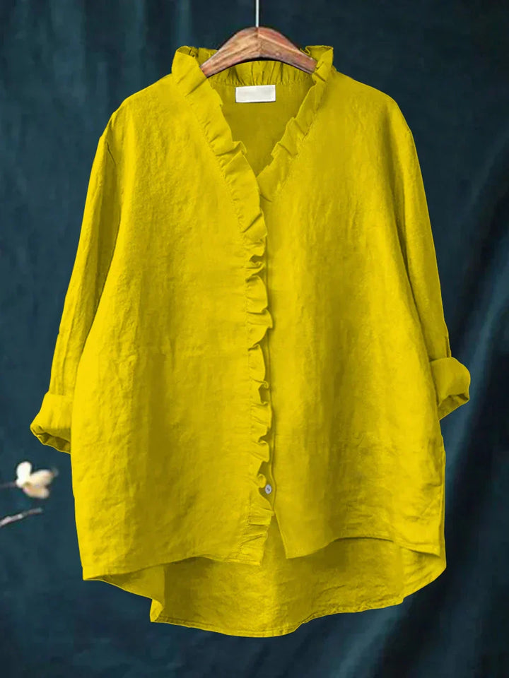 Isla | Relaxed Ruffle Button Shirt