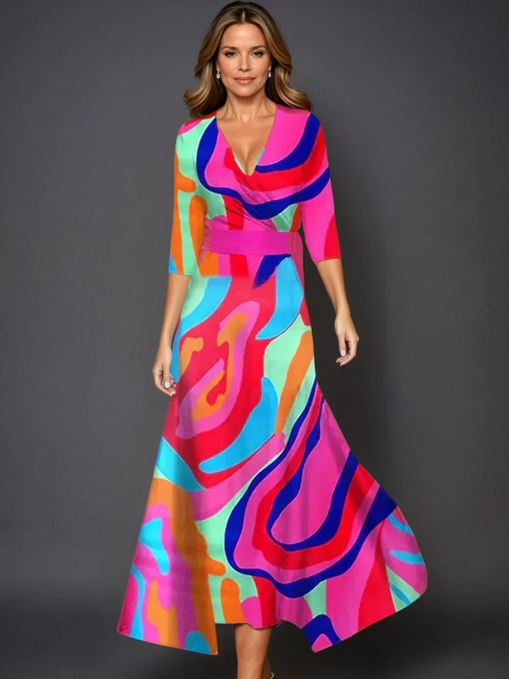 Zoe | Classic Floral V-Neck Maxi Dress