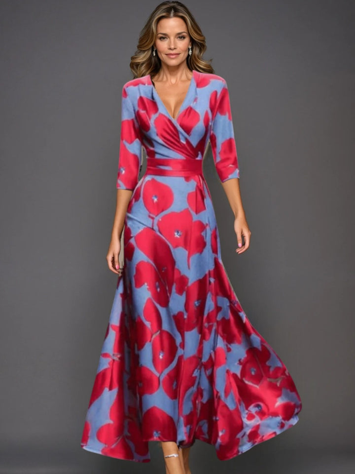 Zoe | Classic Floral V-Neck Maxi Dress