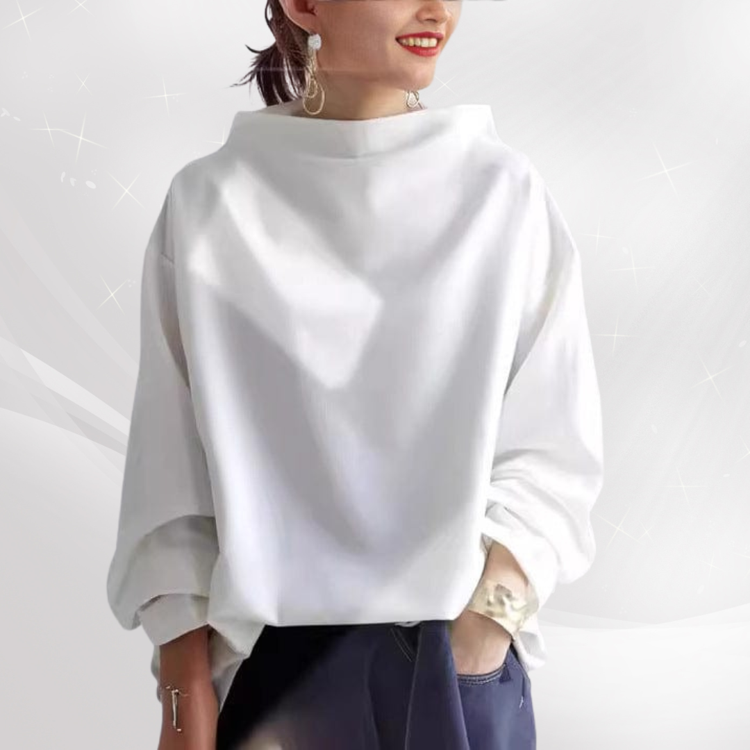 Elena | Minimalist Mock Neck Sweater