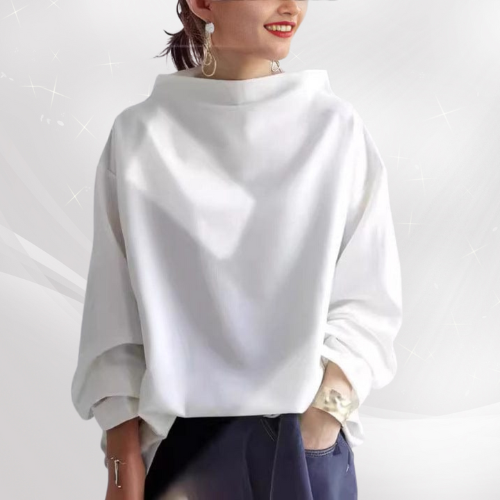 Elena | Minimalist Mock Neck Sweater