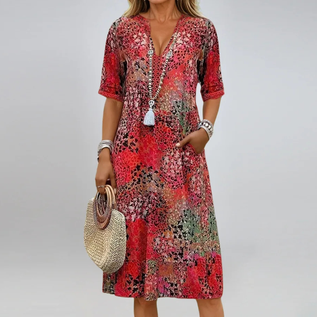 Harper | Vibrant Print Midi Dress