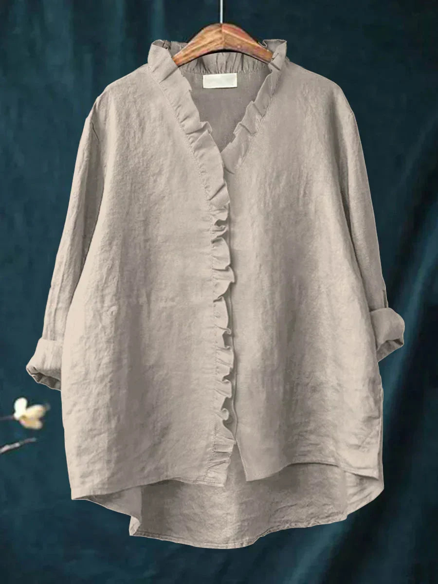 Isla | Relaxed Ruffle Button Shirt