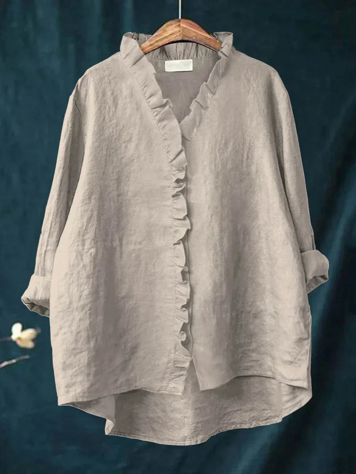 Isla | Relaxed Ruffle Button Shirt