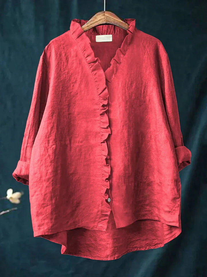 Isla | Relaxed Ruffle Button Shirt