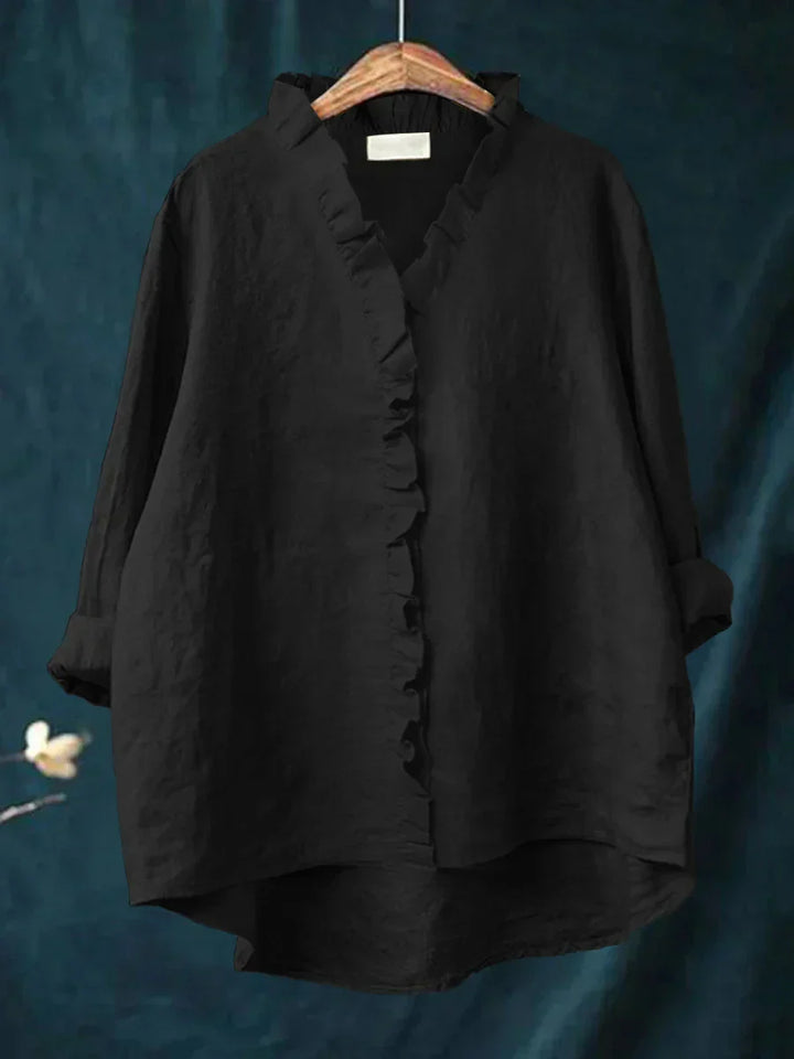Isla | Relaxed Ruffle Button Shirt