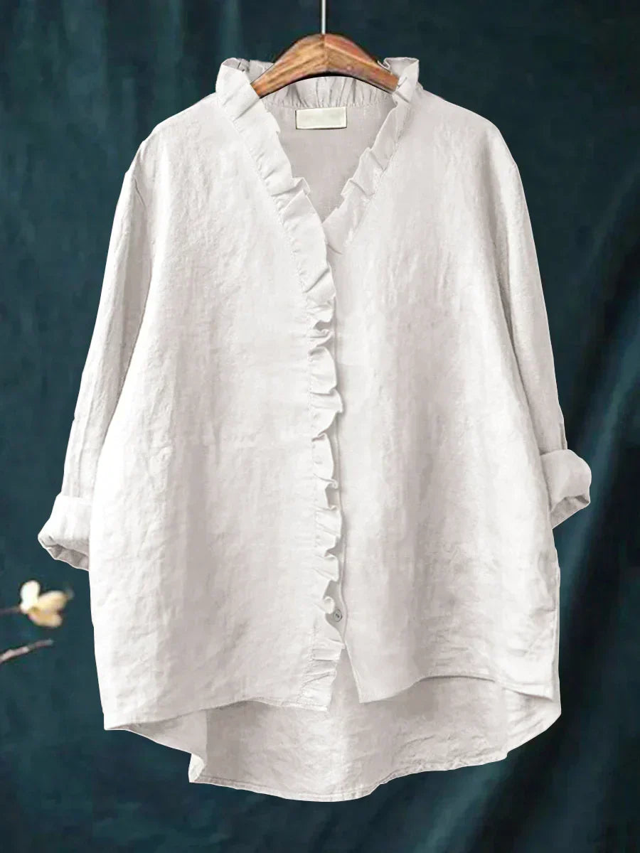Isla | Relaxed Ruffle Button Shirt
