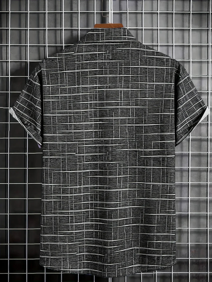 Haroyan Stylish Plaid Stripe Pattern Shirt