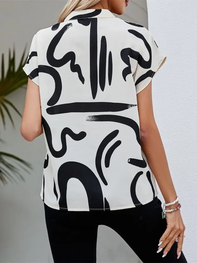 Monochrome | Abstract Blouse