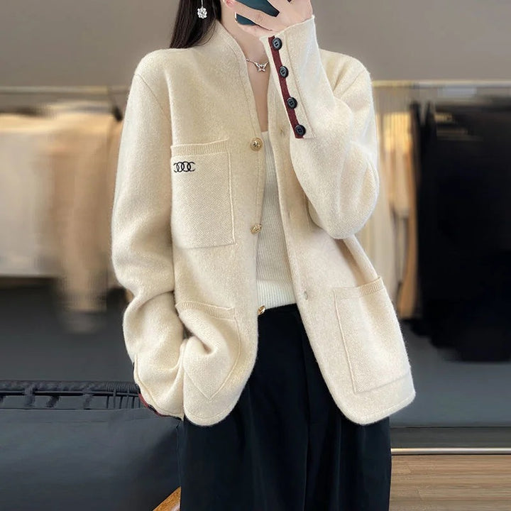Isabella | Stand Collar Knit Cardigan