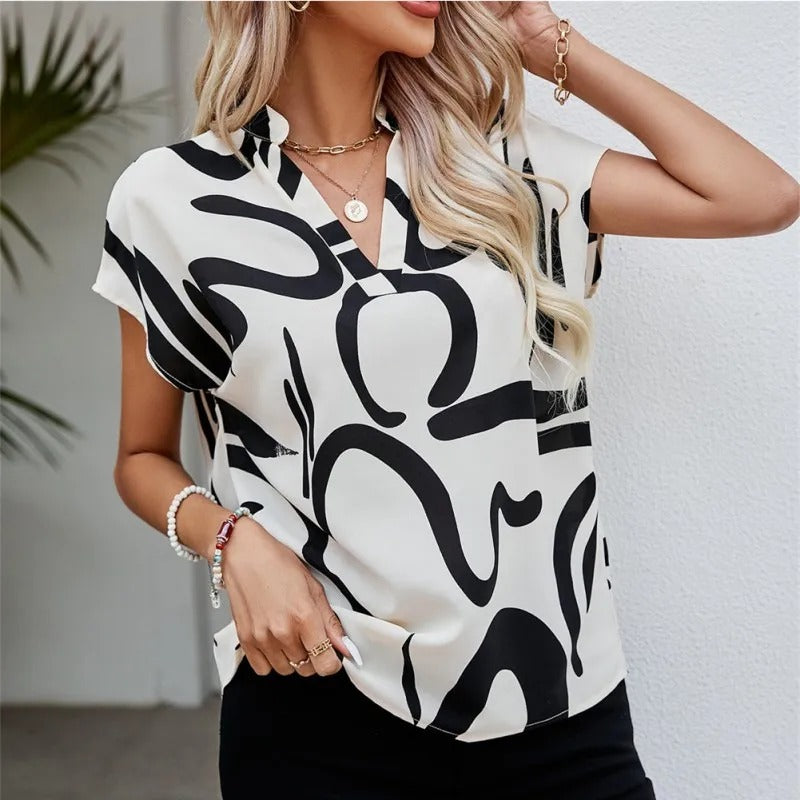 Monochrome | Abstract Blouse