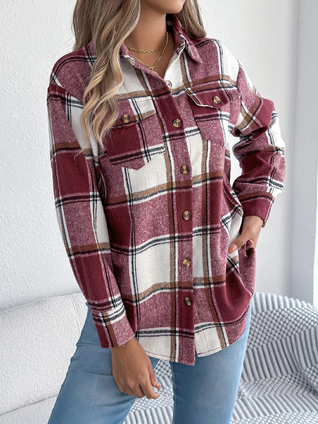 Harper | Contrasting Plaid Jacket