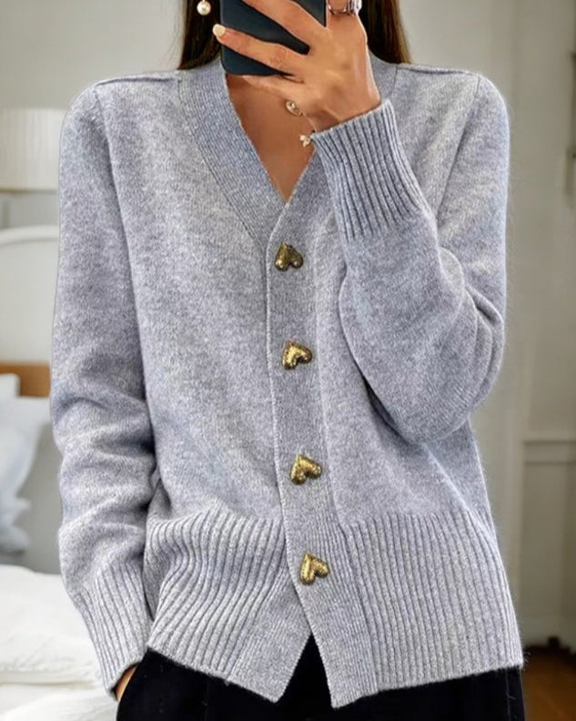 Adele | Heart Button Cardigan