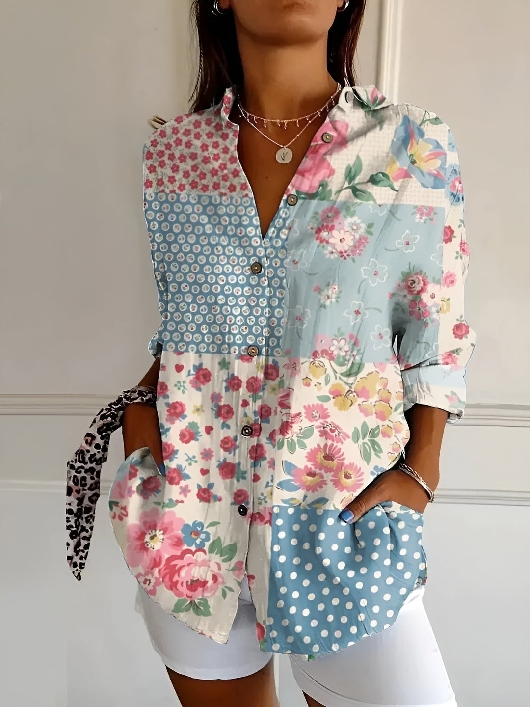 Maja | Floral Wave Cotton Blouse