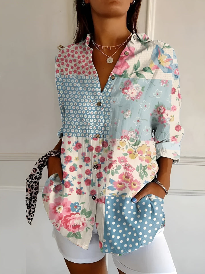 Maja | Floral Wave Cotton Blouse