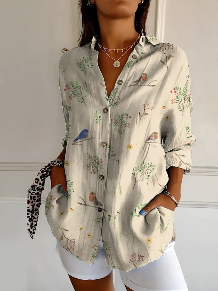 Maja | Floral Wave Cotton Blouse