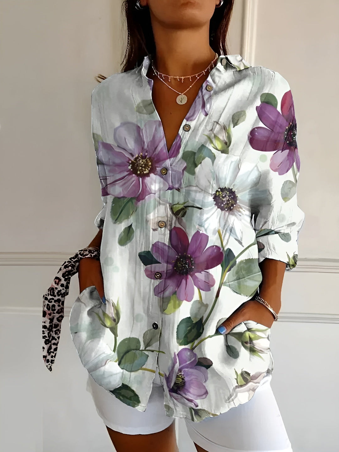 Maja | Floral Wave Cotton Blouse