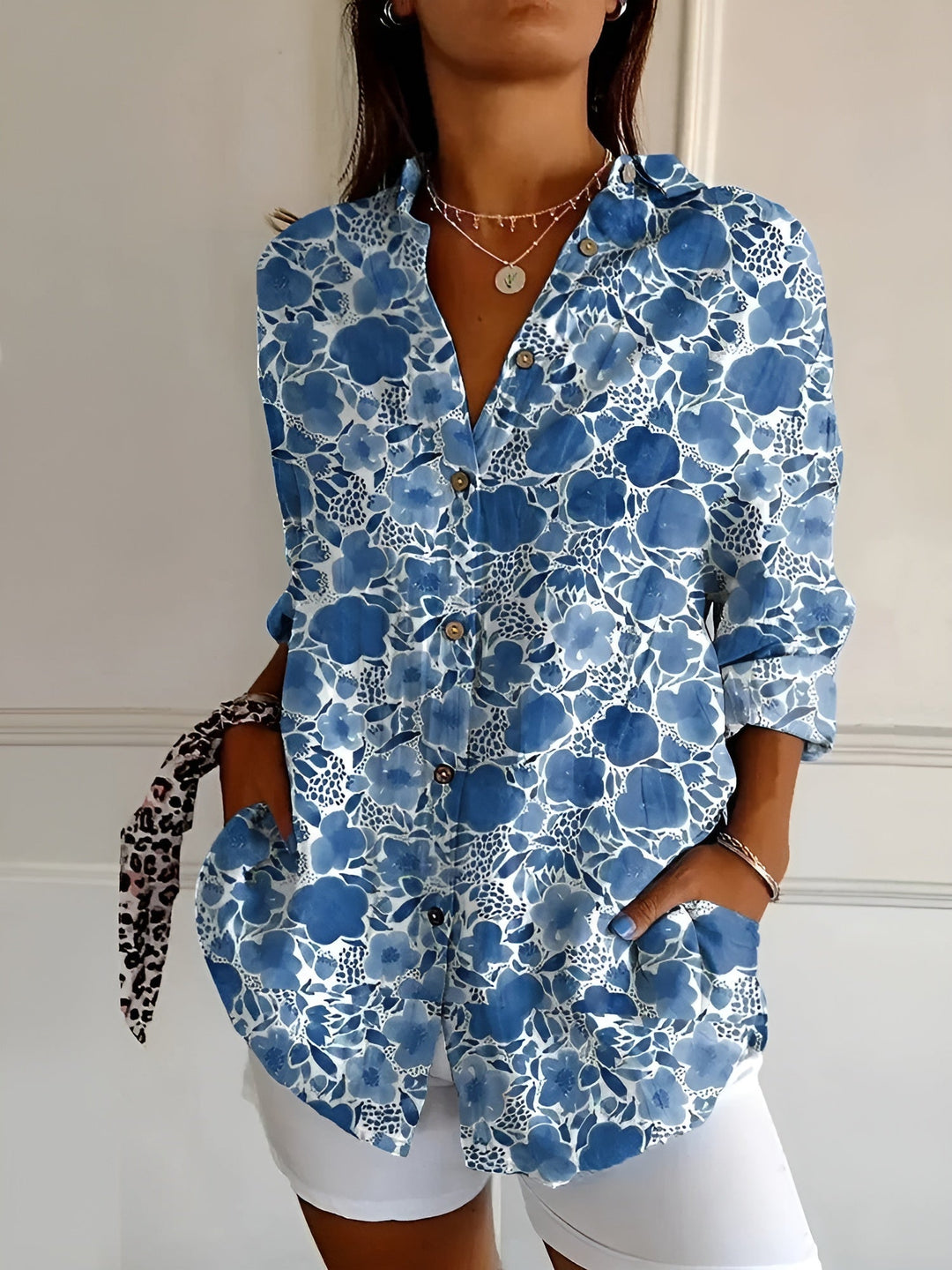 Maja | Floral Wave Cotton Blouse