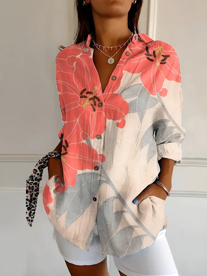 Maja | Floral Wave Cotton Blouse