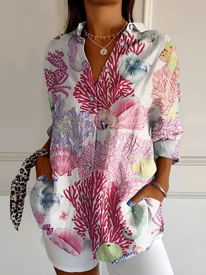 Maja | Floral Wave Cotton Blouse
