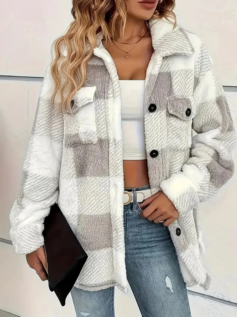 Brooklyn | Plaid Button-Front Jacket
