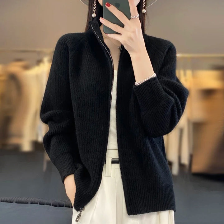 Vienna | Pure Wool Zipper Cardigan